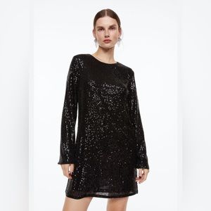H&M Black sequin mini dress, size S, like new